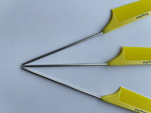 Load image into Gallery viewer, 12 Pieces Parting combs for Braids, Rat tail comb, stainless steel pintail comb, hair styling comb (yellow)