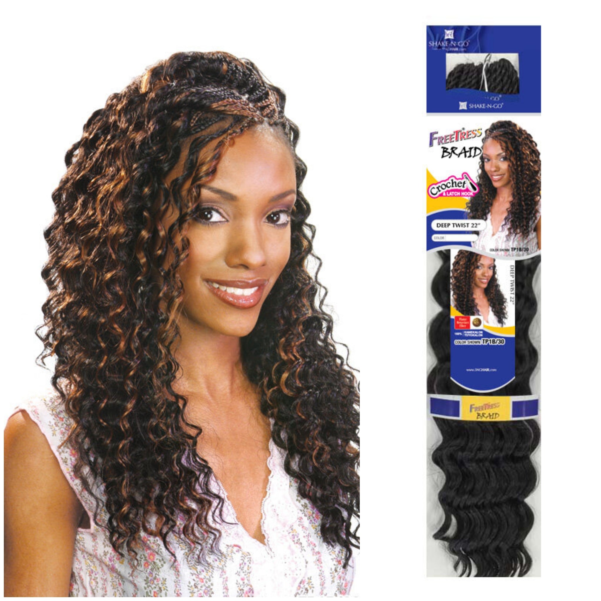 FREETRESS BRAID Hair Extensions Water Wave 22 crochet latch hook NEW Color  27