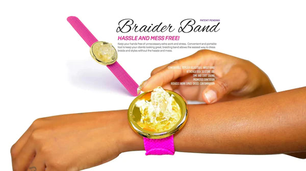 Braider Hand Band Gel Pot Gold Black with scoop – Hairnergy Braids