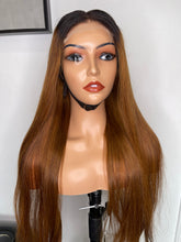 Load image into Gallery viewer, Straight 4x4 HD Lace Closure Glueless Wigs 200% Density 100% Human Hair color 1b/30
