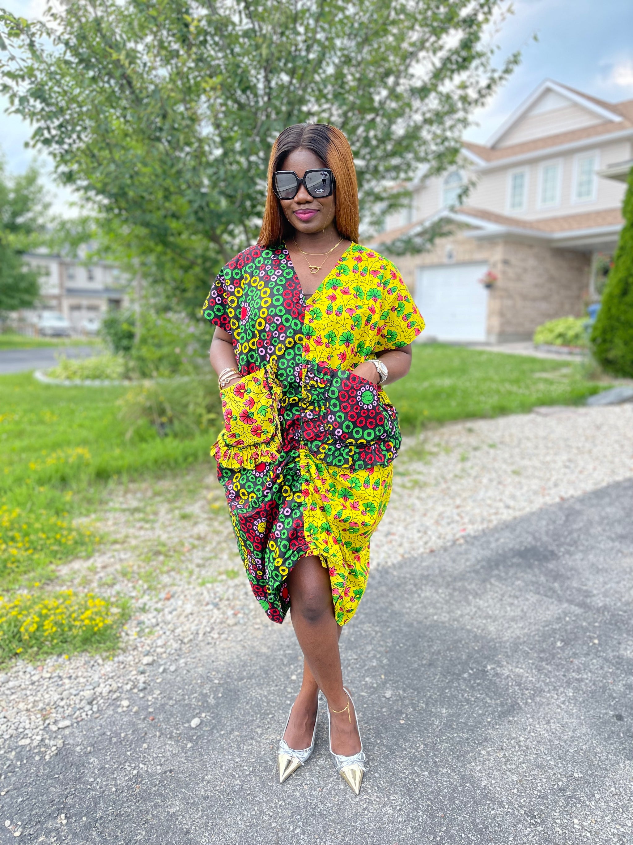 Rolly Babe Ankara Dress Yellow – Hairnergy Braids