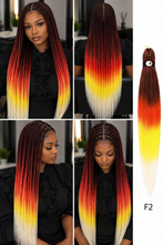 Load image into Gallery viewer, Hairnergy Braids Pre-Stretched Long Braiding Hair Extensions 4 Ombre Colors
