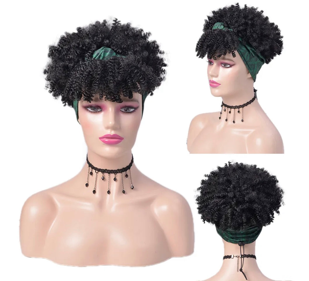 Afro Curly Headband Afro Fluffy Wig. Style 1
