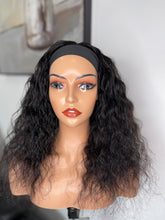 Load image into Gallery viewer, Natural Wave Headband Wig 100% Human Hair Wig 180% Density Glueless Natural Black
