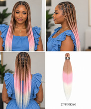 Load image into Gallery viewer, Hairnergy Braids Pre-Stretched 56'' Braiding Hair Extensions Ombre (color 27/Pink/60)
