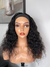 Load image into Gallery viewer, Natural Wave Headband Wig 100% Human Hair Wig 180% Density Glueless Natural Black
