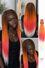 Load image into Gallery viewer, Hairnergy Braids Pre-Stretched 56'' Braiding Hair Extensions Ombre (color Yellow/L-Red/60)

