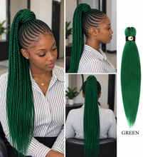 Load image into Gallery viewer, Hairnergy Braids Pre-Stretched 56'' Braiding Hair Extensions (color Green)
