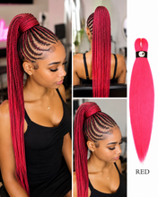 Load image into Gallery viewer, Hairnergy Braids Pre-Stretched 56'' Braiding Hair Extensions (color Red)
