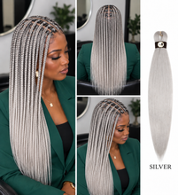 Load image into Gallery viewer, Hairnergy Braids Pre-Stretched 56'' Braiding Hair Extensions (color Silver)
