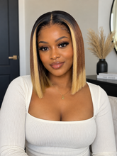 Load image into Gallery viewer, Balayage Wear &amp; Go Glueless Straight Bob Wigs 180% Density 4×6 HD Lace Closure Wig Human Hair
