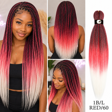 Load image into Gallery viewer, Hairnergy Braids Pre-Stretched 56'' Braiding Hair Extensions Ombre (color 1B/L-Red/60)
