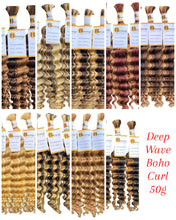 Load image into Gallery viewer, Deep Wave Bulk Hair Extensions for Braiding 100% Human Hair 50g
