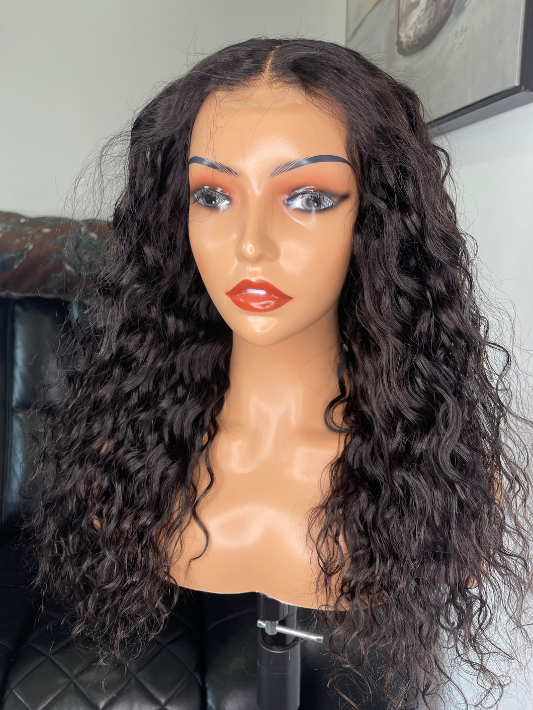 Natural Wave 2x6 Lace Closure Glueless Wigs 200% Density 100% Human Hair color