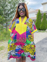 Load image into Gallery viewer, Tori Bubu Ankara Short Dress  03 - Yellow and MultiC
