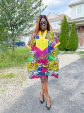 Load image into Gallery viewer, Tori Bubu Ankara Short Dress  03 - Yellow and MultiC
