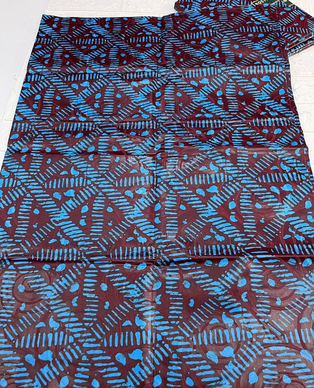 Adire brocade tie dye adire fabric by 5 yards, kampala fabric for craft sewing 009