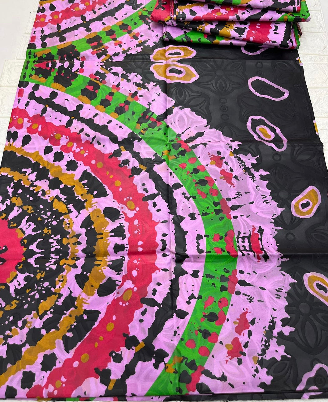 Adire brocade tie dye adire fabric by 5 yards, kampala fabric for craft sewing 012