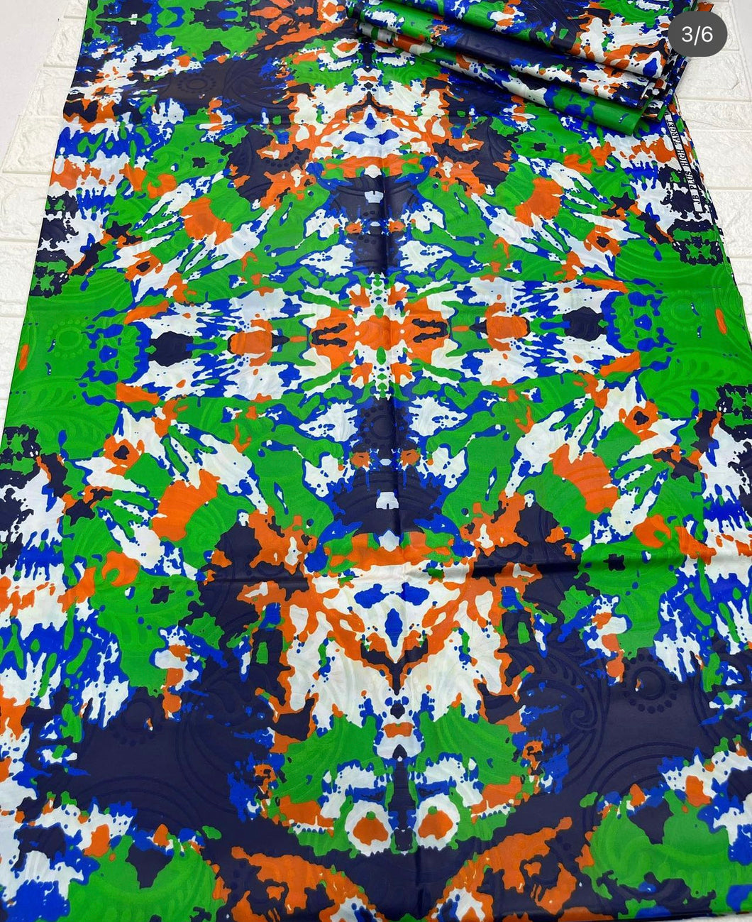 Adire brocade tie dye adire fabric by 5 yards, kampala fabric for craft sewing 013