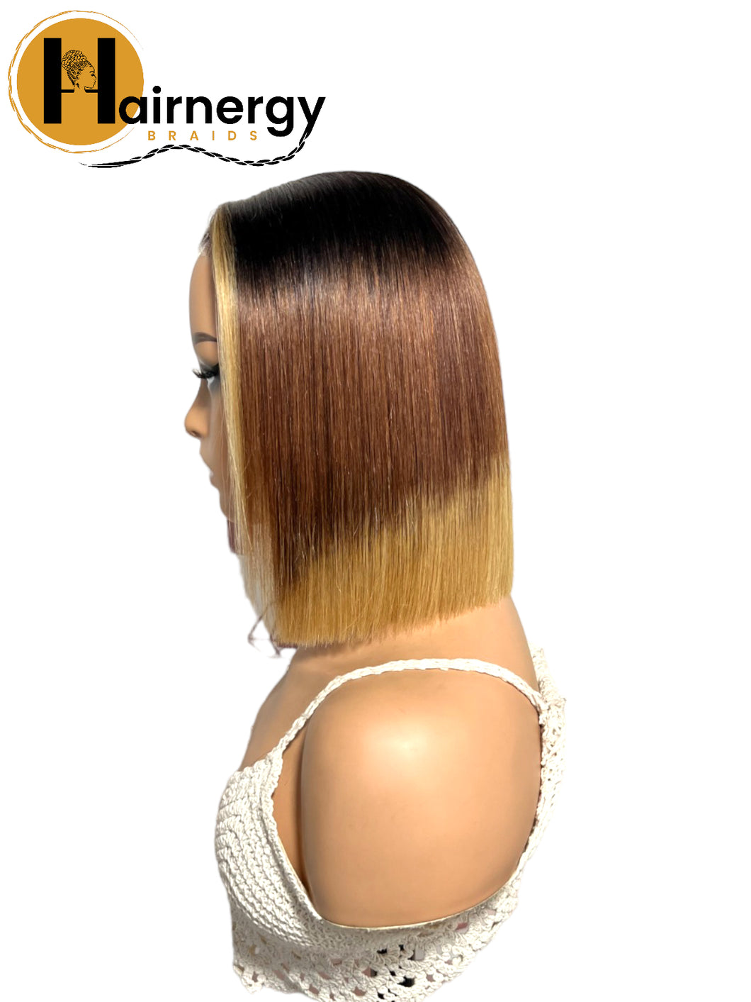 Balayage Dark root/ Brown/ 27. Wear & Go Glueless Straight Bob Wigs 180% Density 4×6 HD Lace Closure Wig Human Hair