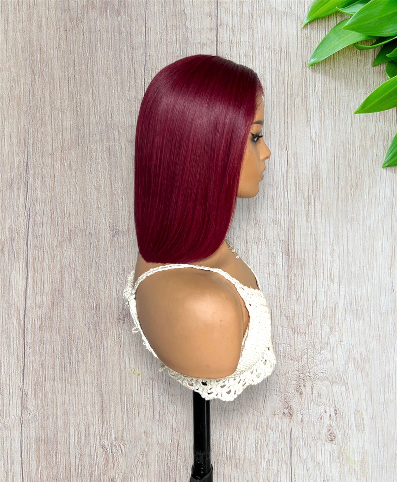Bg Burgundy Red Wear Go Glueless Straight Bob Wigs Clear Lace 180 Density 4 6 Hd Closure Wig Human Hair 10 inch