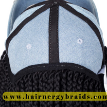 Load image into Gallery viewer, Braided Hat Wig | Summer Hat | Baseball Hat Braid - Black Baseball hat | 1B Braids
