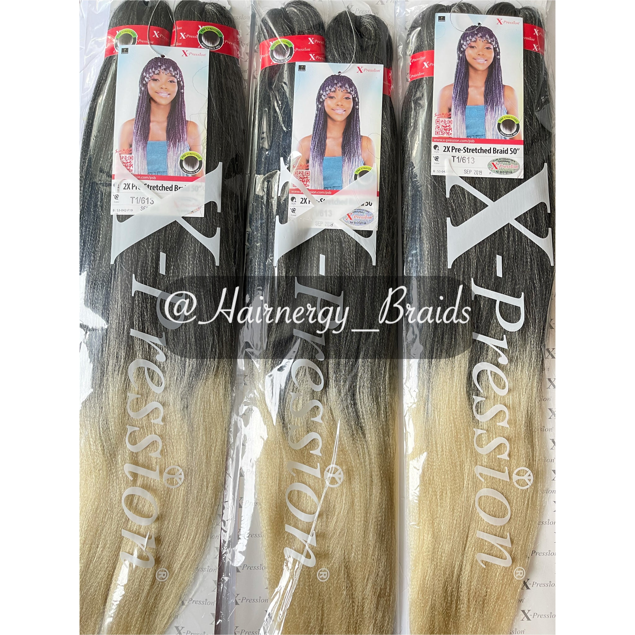 2X X-PRESSION PRE–STRETCHED BRAID - braiding hair 50” inches