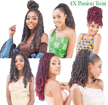 Load image into Gallery viewer, X-PRESSION 4X Passion Twist - Curly Spring Pre-twisted Braids Synthetic Crochet Hair Extensions 100 strands/pack
