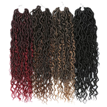 Load image into Gallery viewer, 5 packs River Locs Curly Goddess Bohemian Wavy Locs Crochet Hair Extension- 18 inches

