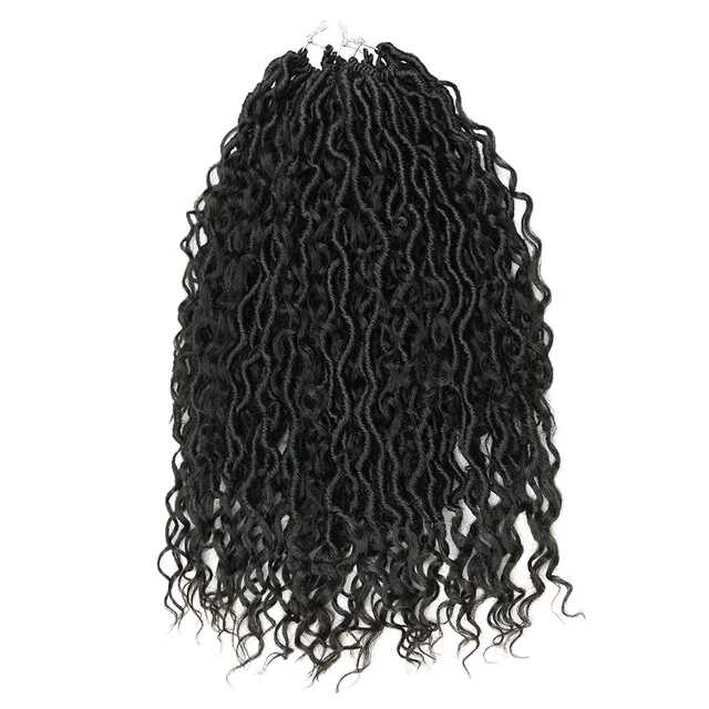 5 packs River Locs Curly Goddess Bohemian Wavy Locs Crochet Hair Extension- 18 inches
