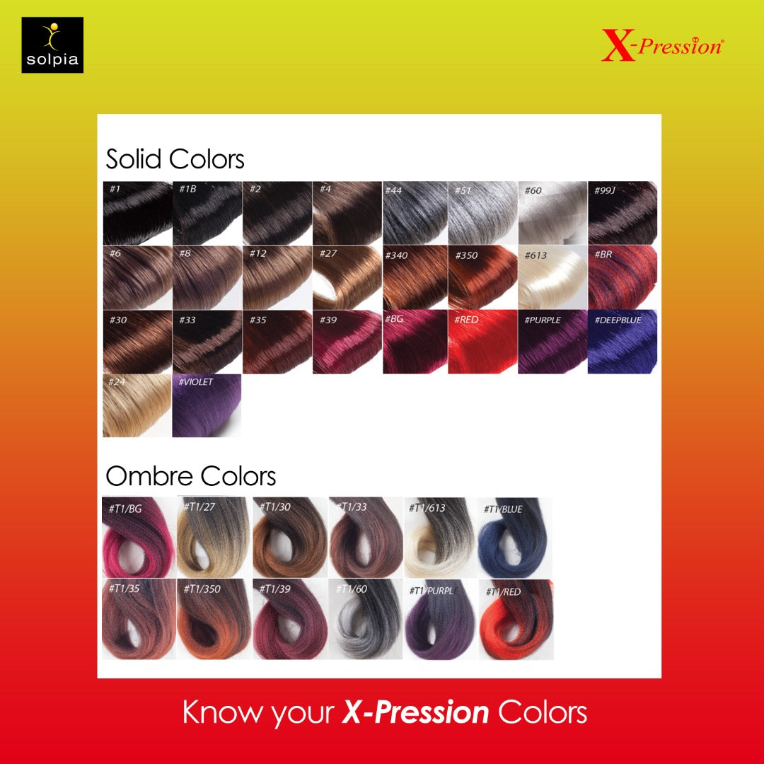 X-PRESSION 3X PRE – STRETCHED BRAID 60” COLOUR 1B – Hairnergy Braids