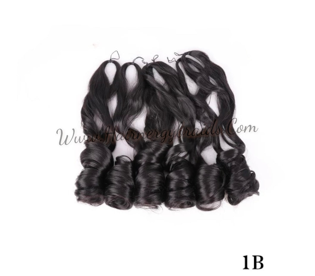 2x french curl silky extensions bundles loose wavy curls ombre synthetic braiding hair