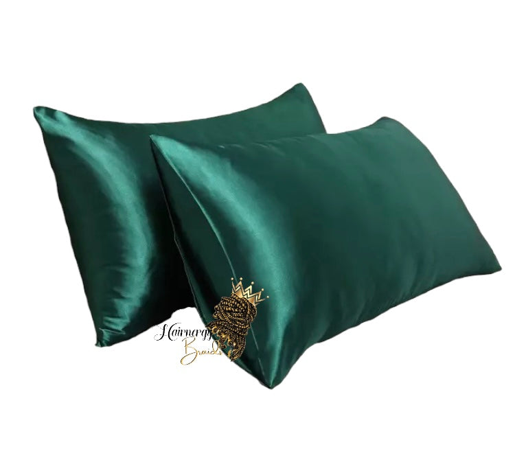 Satin Pillow case standard 2 pieces pillow cover 20x30 inches Color GREEN