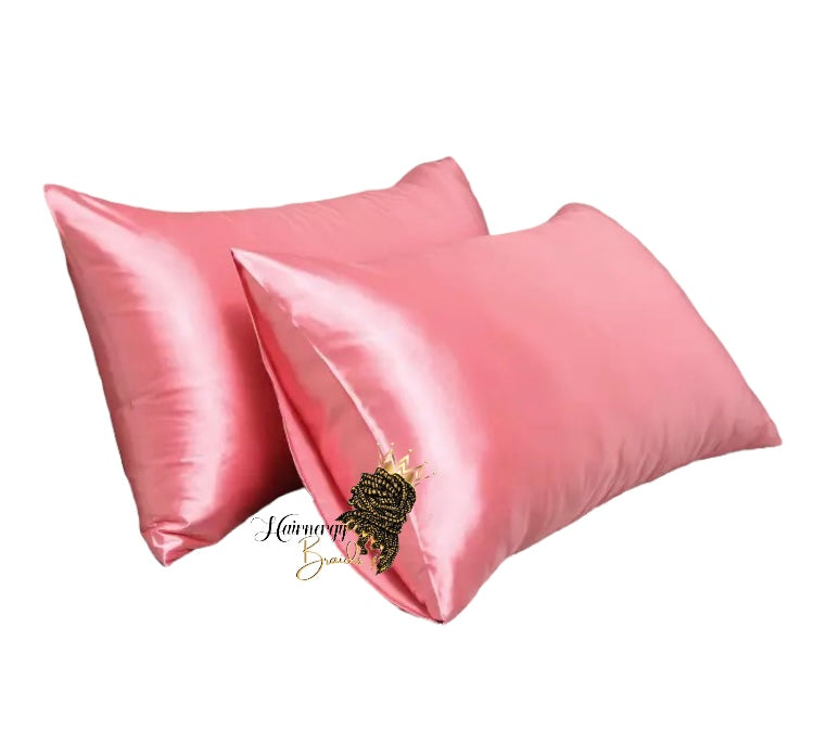 Satin Pillow case standard 2 pieces pillow cover 20x30 inches Color WATERMELON PINK