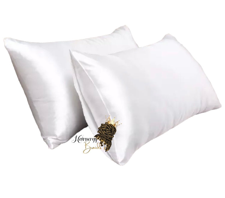 Satin Pillow case standard 2 pieces pillow cover 20x30 inches Color WHITE