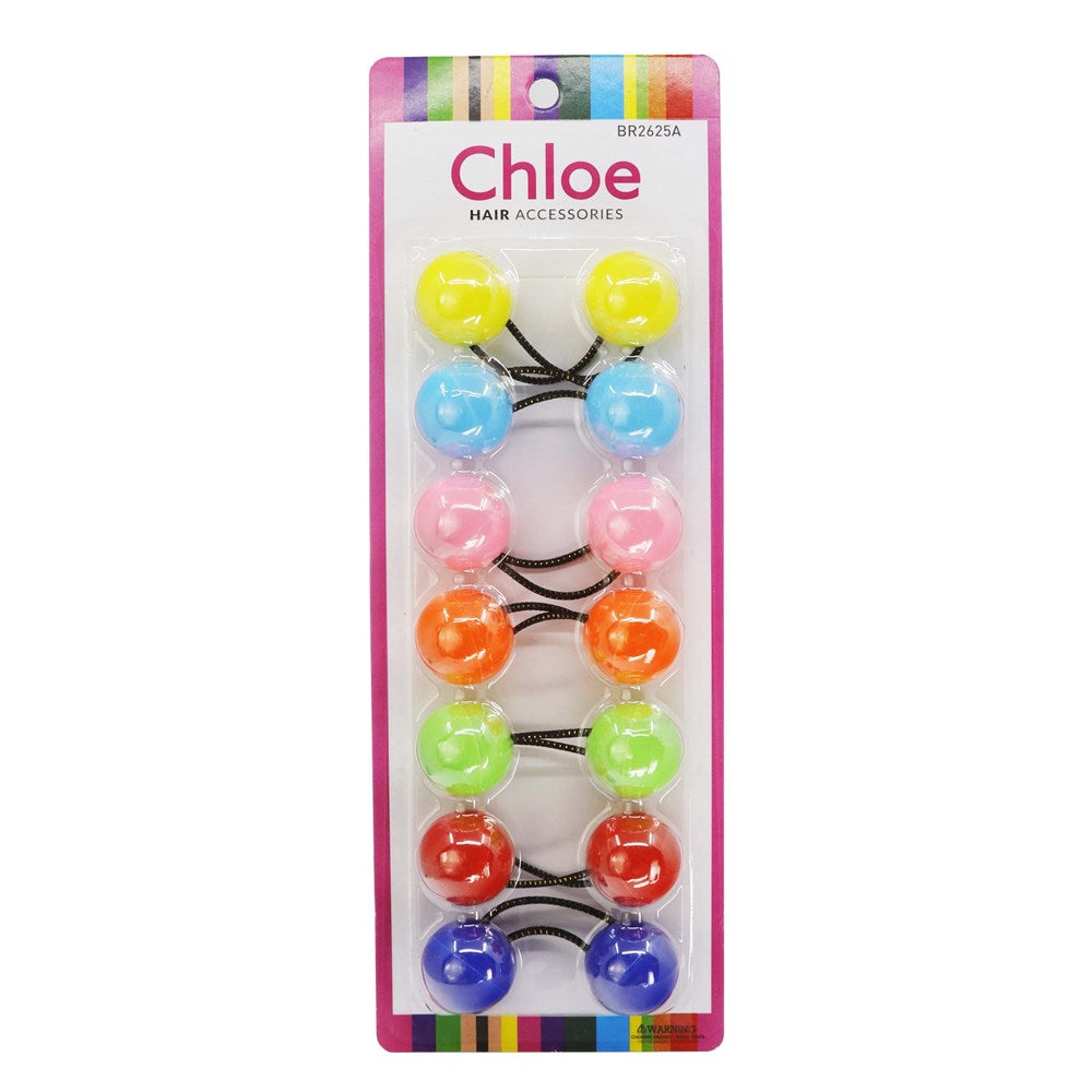 CHLOE 20mm Twin Beads Ponytailers (8pcs) CHLOE 20mm Twin Beads Ponytailers (8pcs)