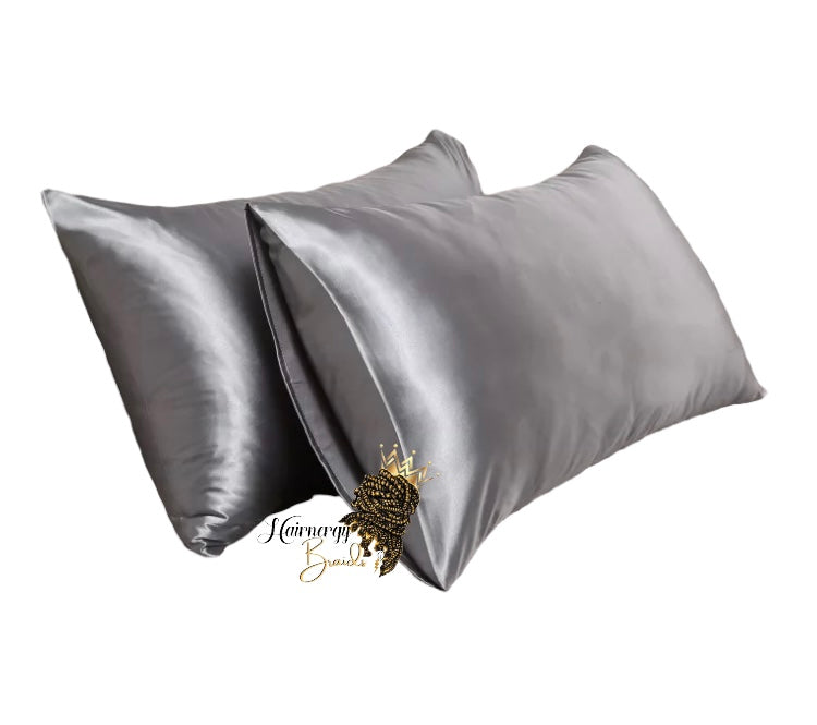Satin Pillow case standard 2 pieces pillow cover 20x30 inches Color GREY