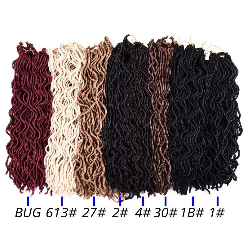 Wavy Faux Locs Synthetic Crochet Braid Hair soft dreadlocks hair extension 18