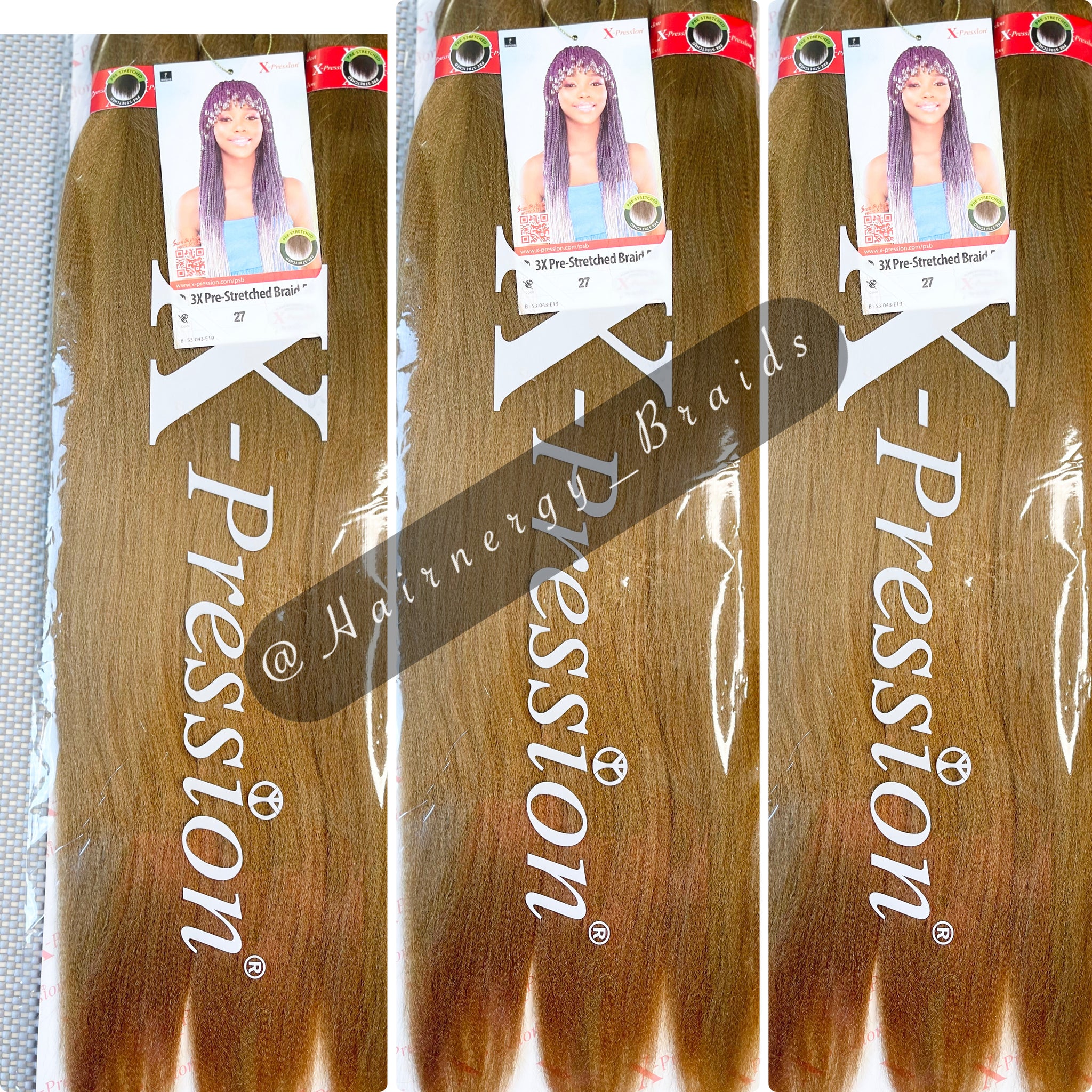 X-Pression Pre-stretched Hair Braiding Extensions 50 Color 27 – Hairnergy  Braids