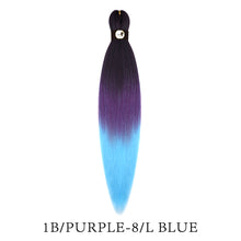 Load image into Gallery viewer, Hairnergy Braids Pre-Stretched 56&#39;&#39; Braiding Hair Extensions Ombre (color 1B/Purple-8/L-Blue)
