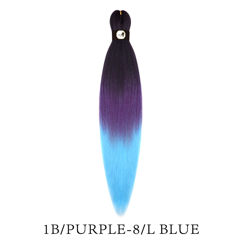 Hairnergy Braids Pre-Stretched 56'' Braiding Hair Extensions Ombre (color 1B/Purple-8/L-Blue)