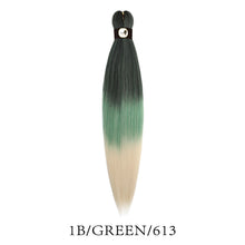 Load image into Gallery viewer, Hairnergy Braids Pre-Stretched 56&#39;&#39; Braiding Hair Extensions Ombre (color 1B/Green/613)
