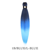 Load image into Gallery viewer, Hairnergy Braids Pre-Stretched 56&#39;&#39; Braiding Hair Extensions Ombre (color 1B/Blue/L-Blue)

