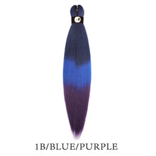 Load image into Gallery viewer, Hairnergy Braids Pre-Stretched 56&#39;&#39; Braiding Hair Extensions Ombre (color 1B/Blue/Purple)
