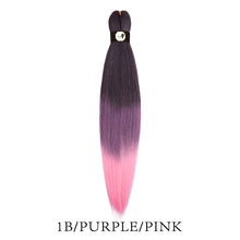 Load image into Gallery viewer, Hairnergy Braids Pre-Stretched 56&#39;&#39; Braiding Hair Extensions Ombre (color 1B/Purple/Pink)
