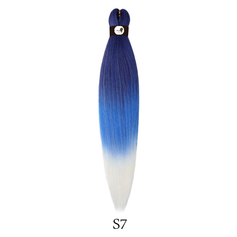 Hairnergy Braids Pre-Stretched 56'' Braiding Hair Extensions Ombre (color S7 - Blue/L.blue/60)