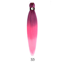 Load image into Gallery viewer, Hairnergy Braids Pre-Stretched 56&#39;&#39; Braiding Hair Extensions Ombre (color S5)Purple/Red/Pink
