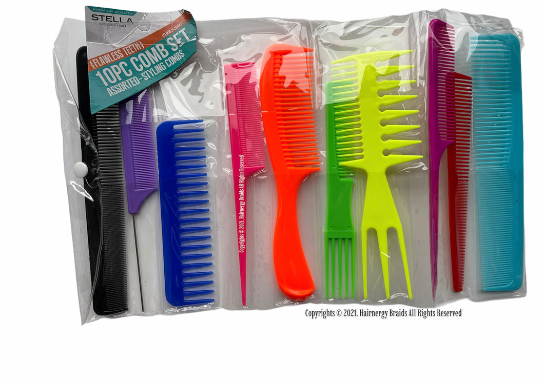 Magic 10 Piece Professional Comb Set Perfect for styling hair, hair style, hair stylist, long hair, short hair, for all hair lengths