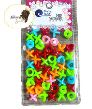 Load image into Gallery viewer, Tara Bead X shape (50pc) kids hair braids beads accessories
