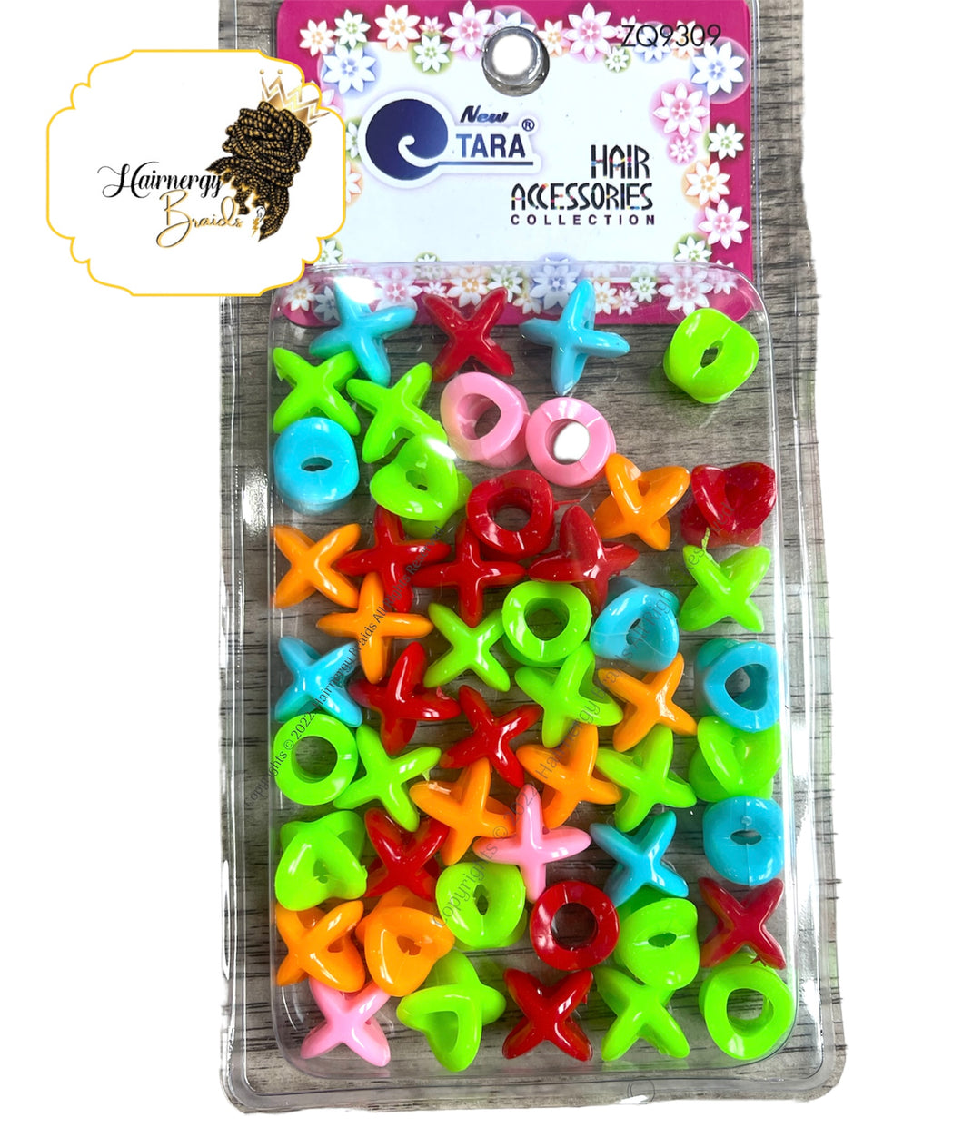 Tara Bead X shape (50pc) kids hair braids beads accessories